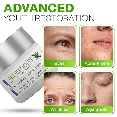Miniatura 4 de Crema avanzada de retinol para la cara Aloemoist Revive Crema facial antienvejecimiento para mujeres y hombres Retinoide tópico Reparación de