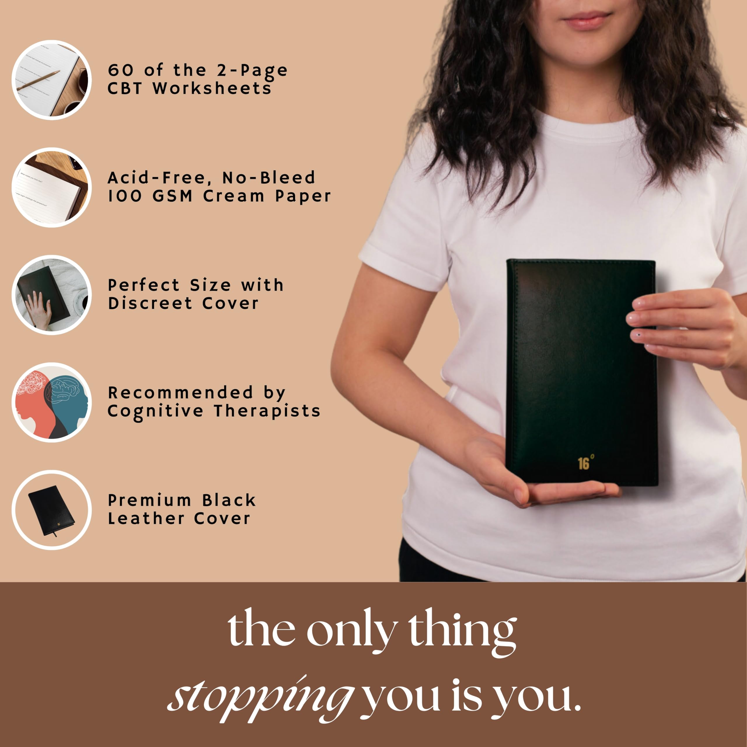 FACING FEARS Guided Anxiety Journal with Cognitive Behavioral Therapy (CBT) & Socratic Techniques, Therapy Journal for Women & Men, Mental Health Gifts, Self Care & Anxiety Relief Items - Image 5