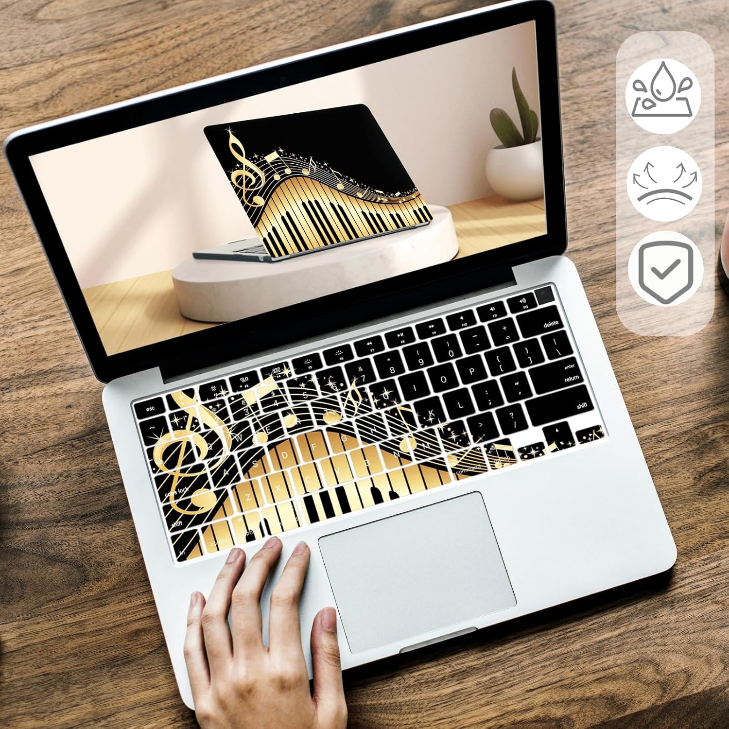 Protective Case for MacBook Pro 13 inch M2 M1 2022-2016 Model A2338 A2289 A2251 A2159 A1989 A1708 A1706 with/Without Touch Bar,Hard Shell Case & Keyboard Cover,1614 Music