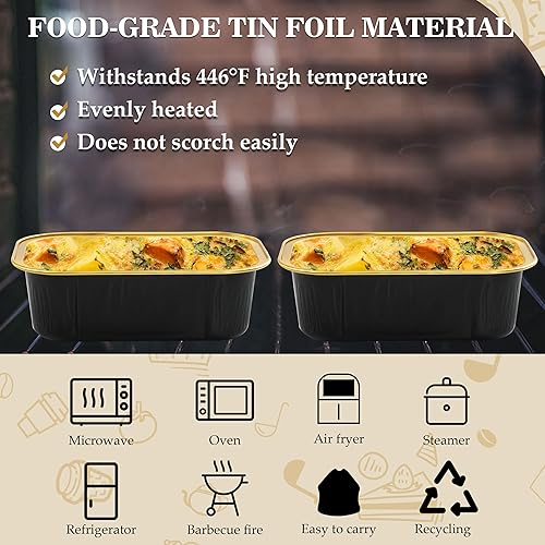 Miniatura 4 de Mini moldes para pasteles con tapas, 30 moldes desechables de papel de aluminio de 5.5 onzas, moldes de aluminio para cupcakes con tapas, moldes