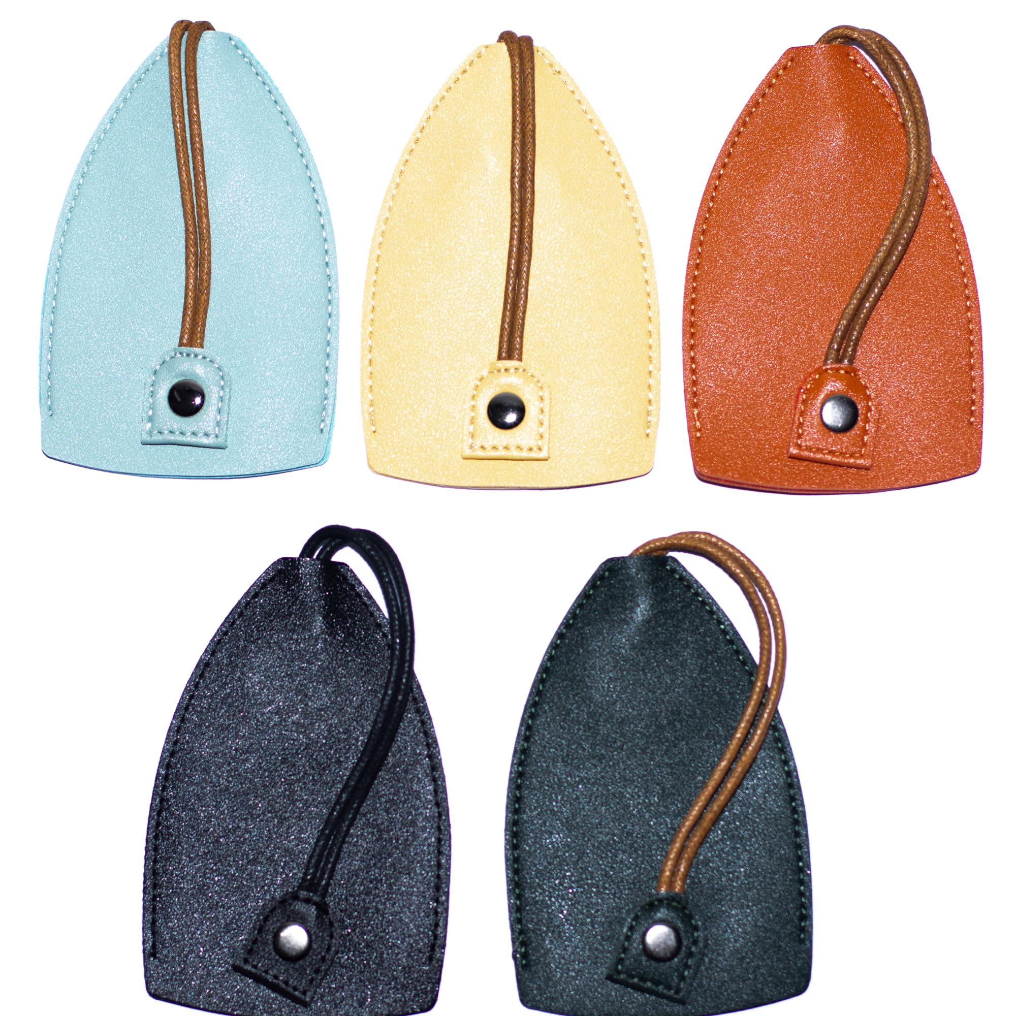 Generic Set 5 Llaveros Cuero PU Moto, underliney, Bolsos Cuero Llaves, Fundas, Guarda Llaves, Bolsa Cuero Llaves, Funda Impermeable Llave Coche, Estuche Llaves Cuero, Porta Chaves, Funda Pendrive