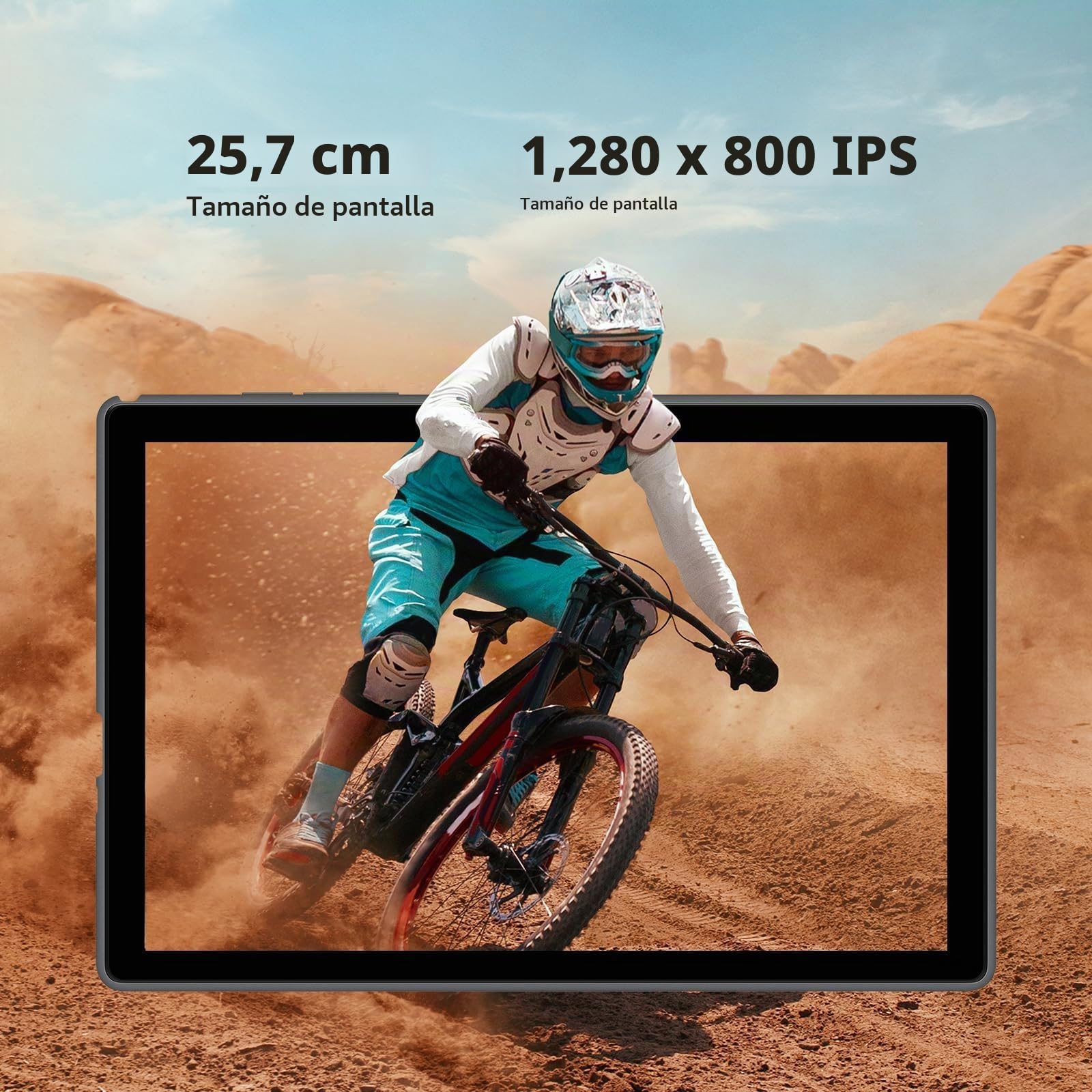 Tablet 10 Pulgadas, 36GB RAM+128GB ROM/2TB TF, Octa-Core 2.0GHz, Widevine L1, Pantalla IPS 1080x800, 8000mAh, 5G WiFi, BT 5.0, Cámara 8MP, Android 15 Tablets con Funda, Teclado, Ratón y Auriculares