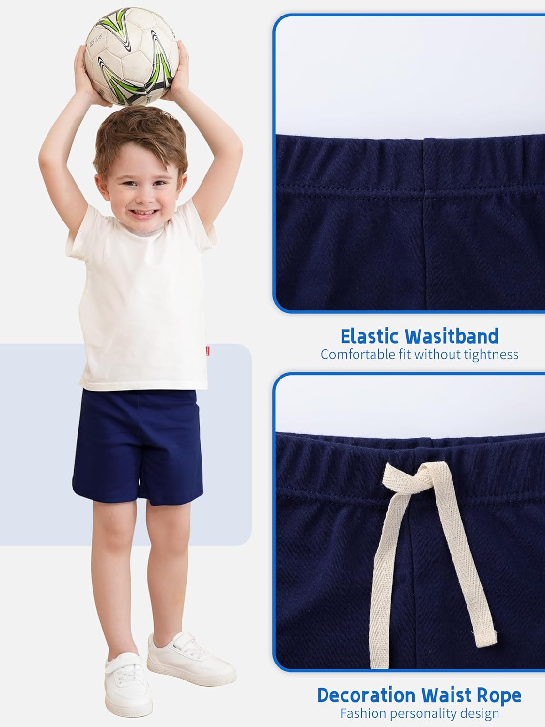 4 Pack Toddler Boy Shorts Cotton Baby Boys Shorts Boys Summer Casual Shorts Kids Jogger Shorts - Image 4