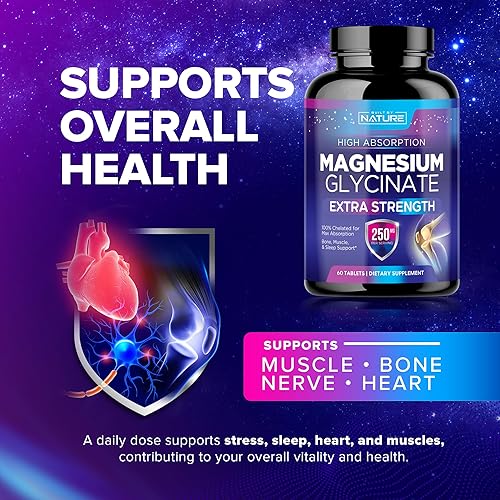 Miniatura 6 de Glicinato de magnesio 250 mg - Suplemento de magnesio quelado de alta absorción - Glicinato de magnesio 100% puro - Apoyo para el estrés, el sueño,