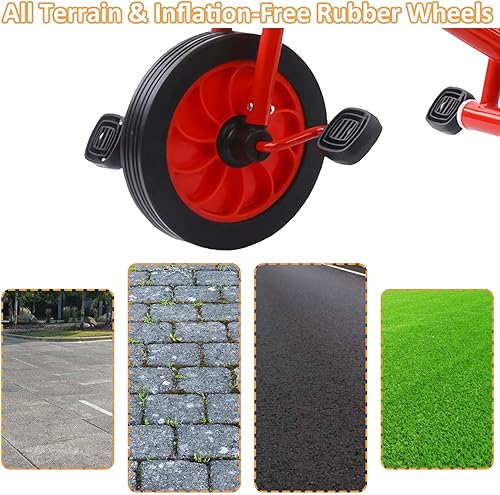 Miniatura 5 de Triciclo para niños y niñas a partir de 3 años, triciclo tándem para niños con pedales, patio de juegos preescolar, rueda grande, triciclo para