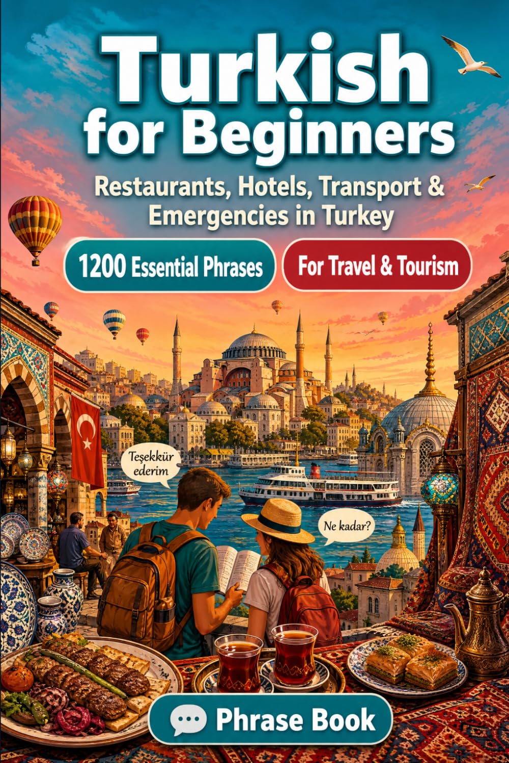 Turkish Phrase Book for Beginners: 1200 Essential Turkish Phrases for Travel in Turkey: Easy Pronunciation Guide, Everyday Conversations, Restaurants, ... & Cultural Tips for Exploring Turkey