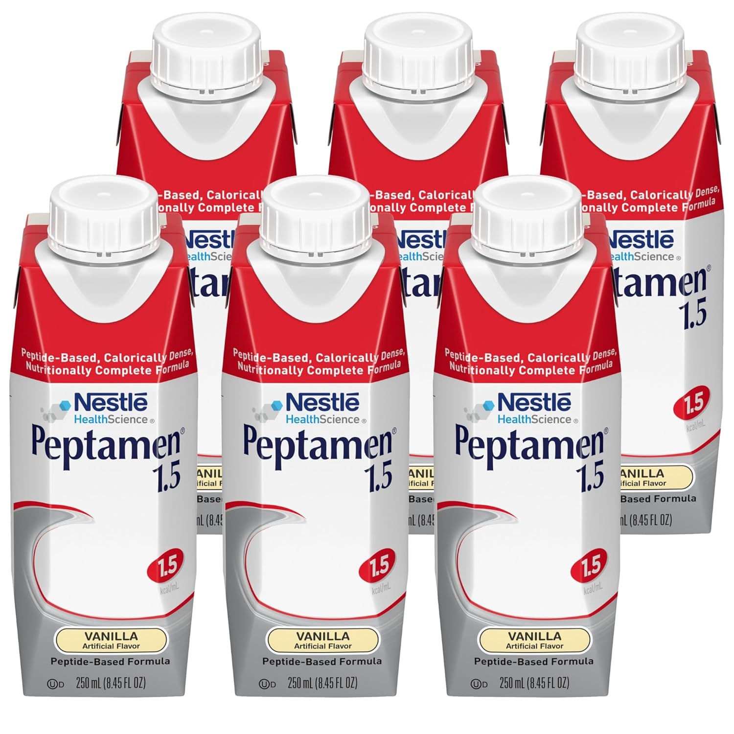 Nestle Peptamen 1.5 Oral Supplement Vanilla 250 mL Carton, 6 Count