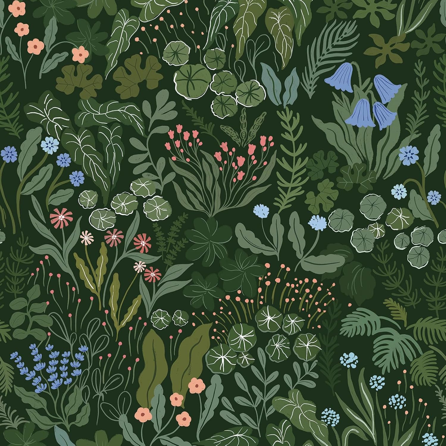 CiCiwind Peel and Stick Wallpaper Green Floral Contact Paper 41CM×15M Self Adhesive Vinyl Wallpaper Removable Vinyl Wrap Flower Leaf Stick on Wall Paper for Living Room Bedroom Kitchen