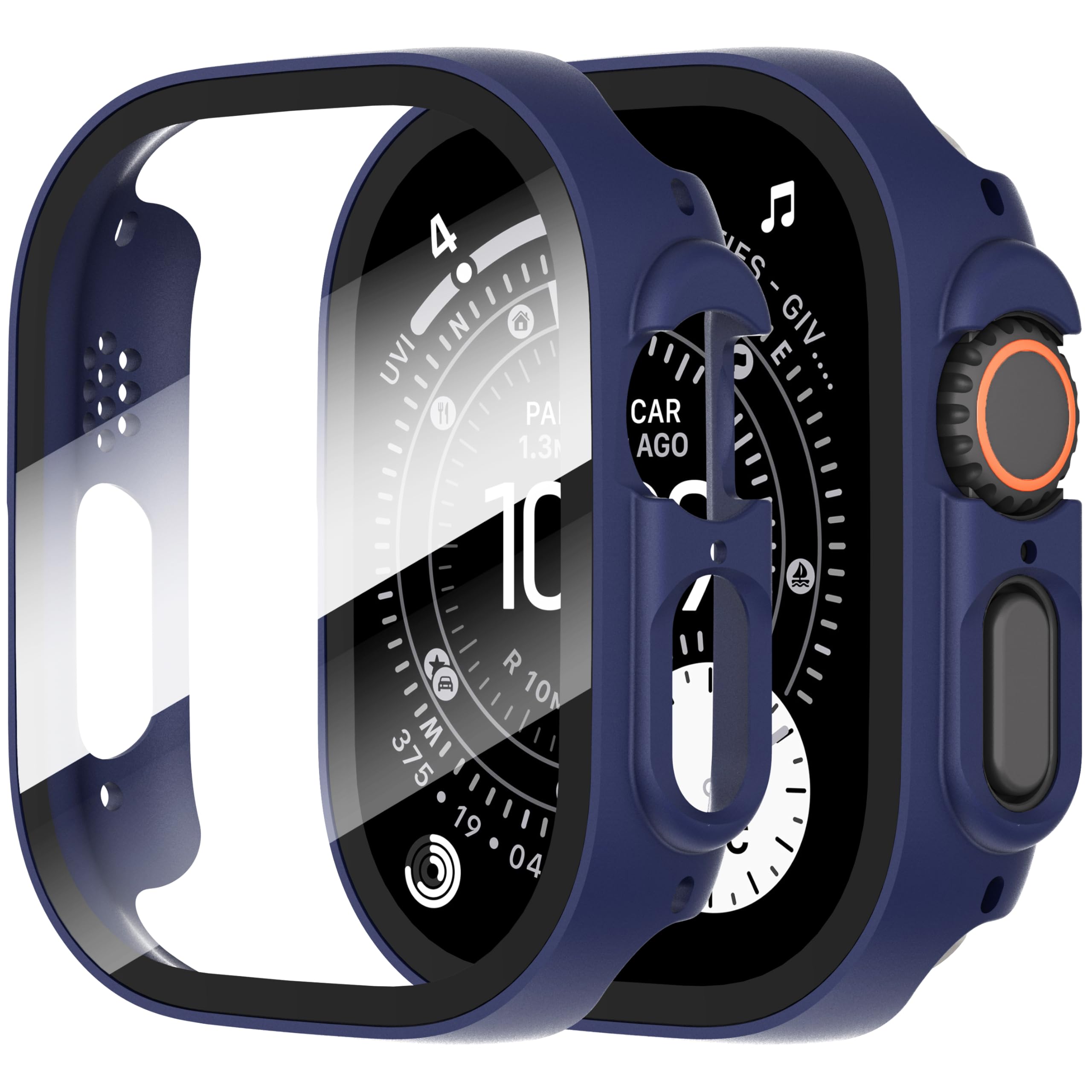 Diruite 2-Pack Screen Protector for Apple Watch SE 3/2/1 /Series 6 5 4 40mm Tempered Glass Case,All Around Hard Matte PC Protective Cover,Starlight Silver,40mm — view 36