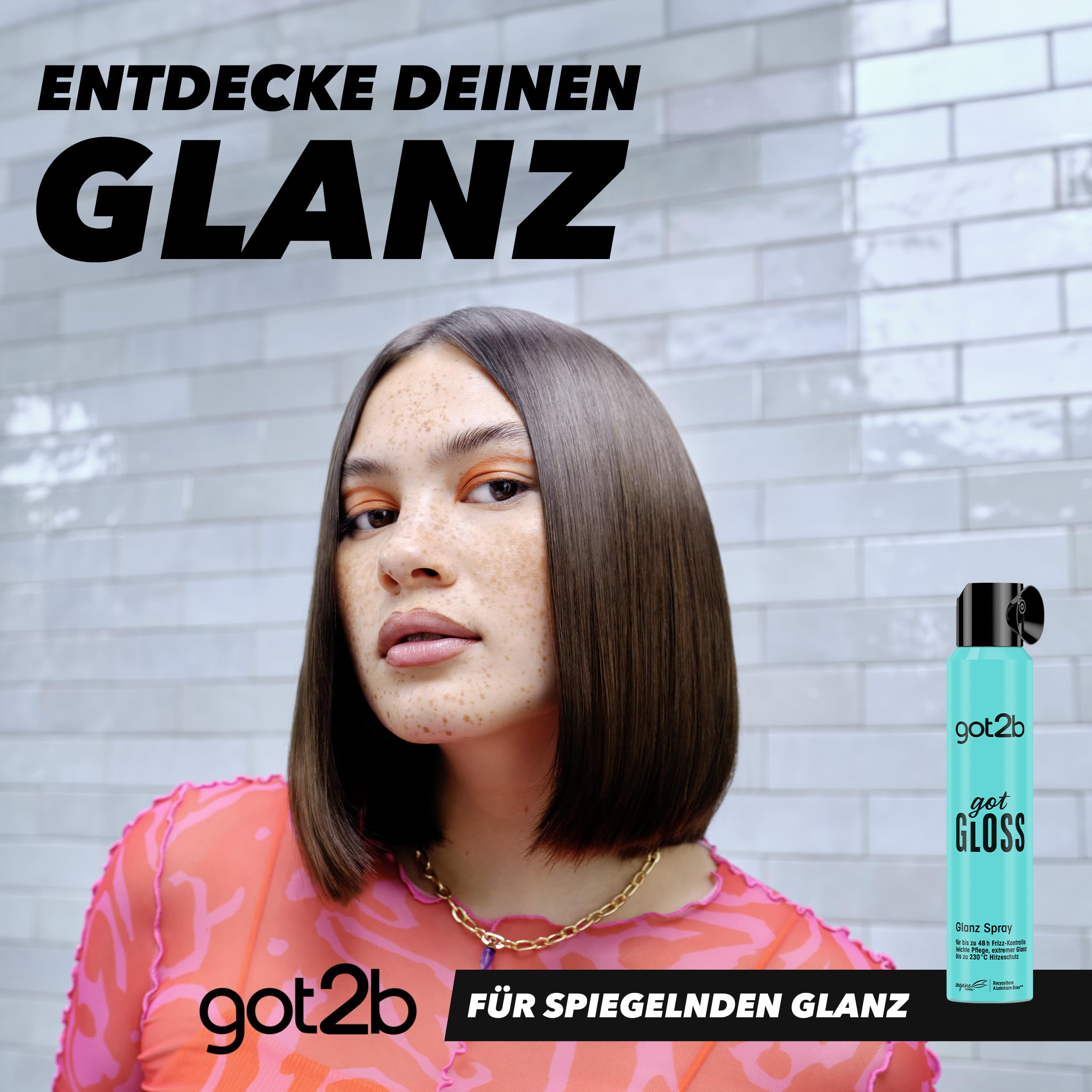got2b GotGloss spray błyszczący (200 ml), spray do włosów zapewnia kontrolę puszenia się włosów do 48 godzin i najwyższy połysk, spray do stylizacji włosów chroni włosy przed temperaturami do 230°C