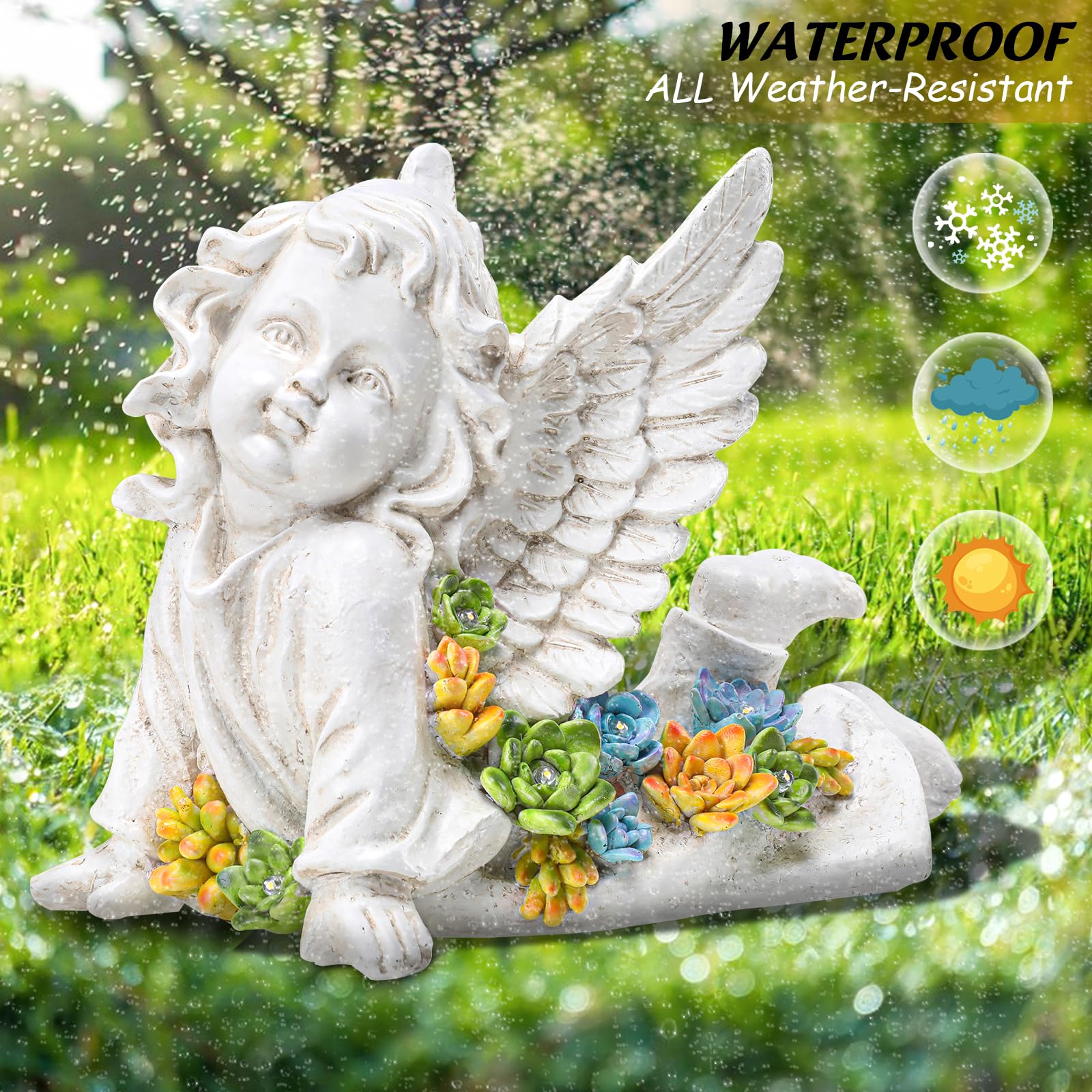Amazon.com: Solar Cherub Angel Outdoor Garden Decor Statues - 7