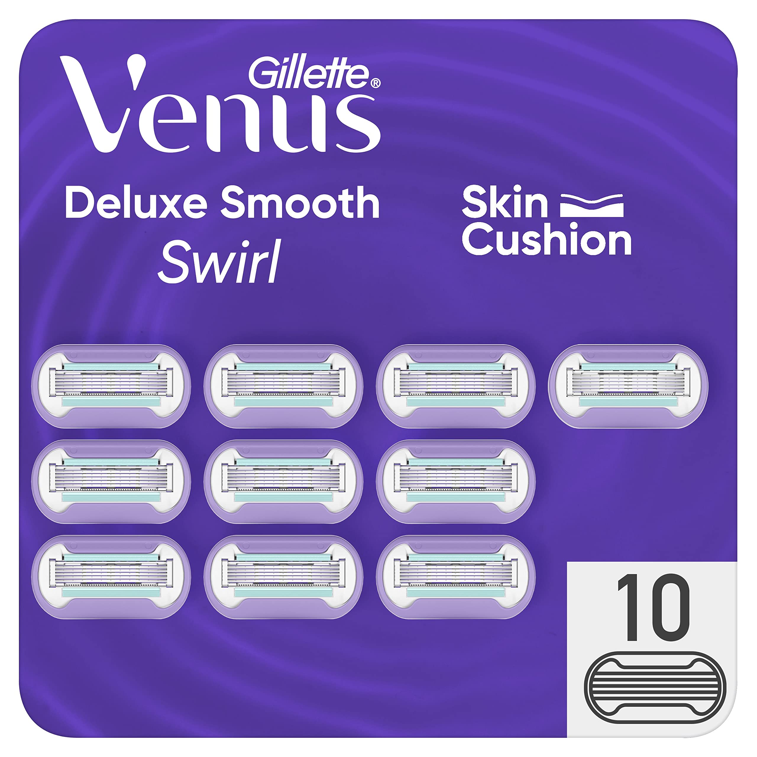 Gillette Venus Deluxe Smooth Sensitive Razor + Replacement Heads 9 Pc