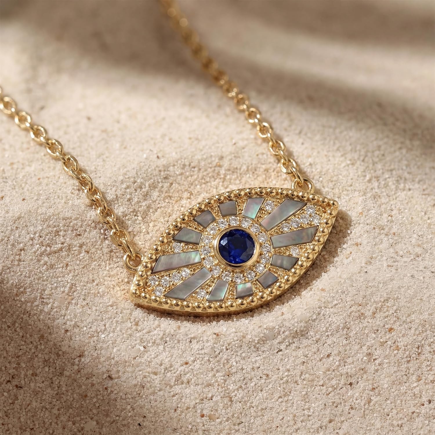 MEVECCO Gold Evil Eye Necklace for Women 18k Gold Plated Turquoise Red Ruby Zircons Evil Eye Protection Choker Charm Pendant Necklace Hypoallergenic Handmade Lucky Jewelry for Her Gifts - Image 7