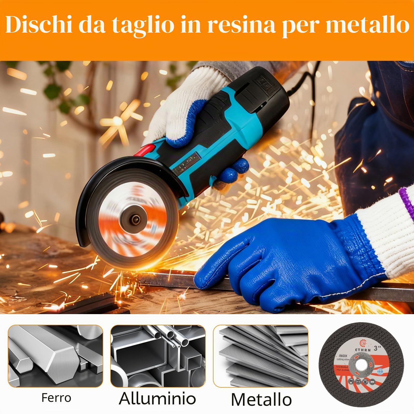 Set di dischi da taglio da 75 mm per smerigliatrice angolare, composto da 23 accessori con dischi da taglio HSS e dischi da taglio in carburo per taglio, lucidatura e smerigliatura del metallo