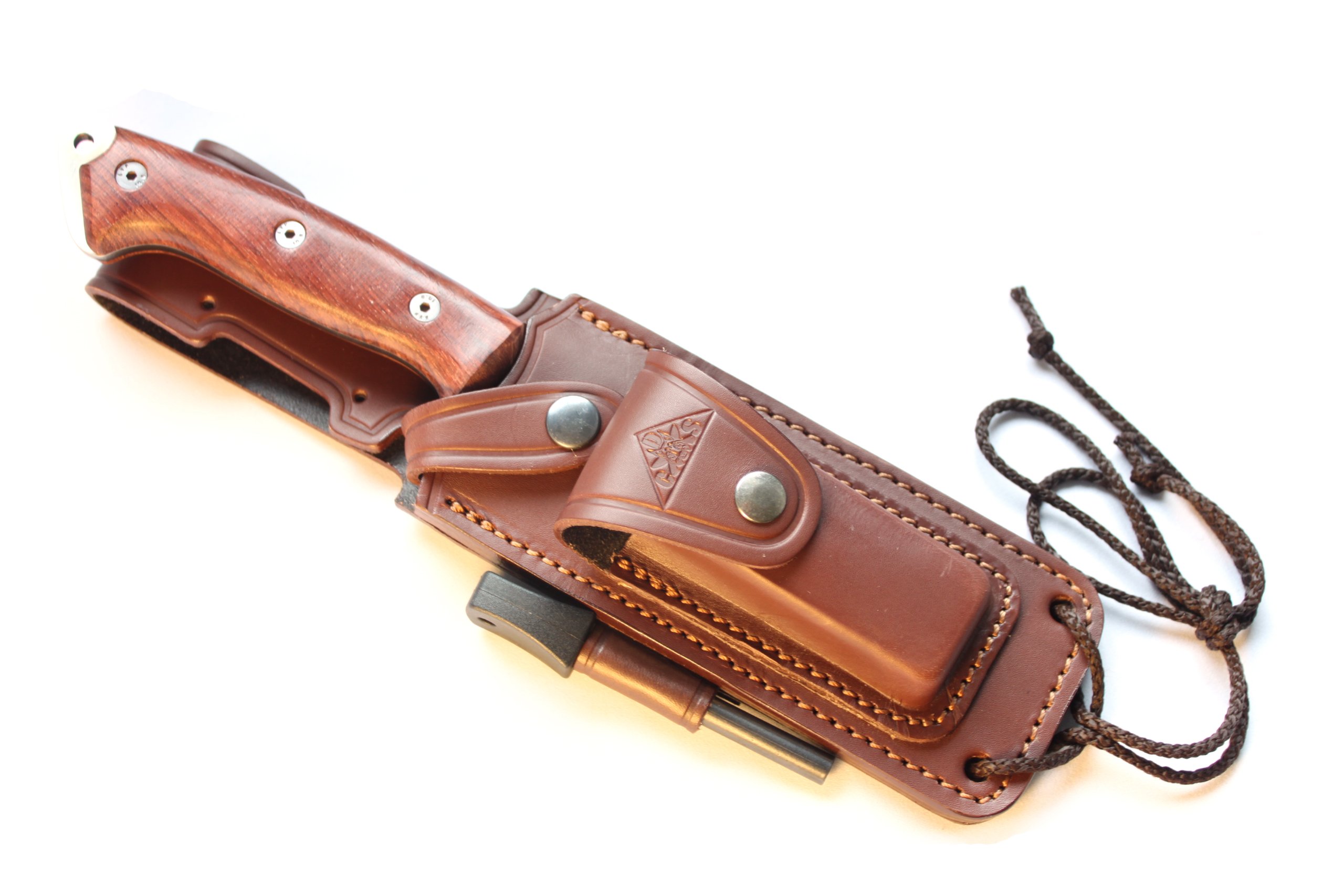 Cuchillo supervivencia caza monte bushcraft camping outdoor Acero MOVA 58 Funda de piel Fabricado en España