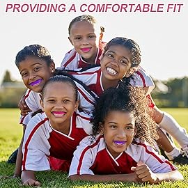 BBTO 6 Pcs Youth Kids Mouth Guard for Sports, Boys Girls Mouth Guard with Case, Mouthguard for Wrestling Boxing Basketball Hockey Football(Classic Style,Rose Red,Purple)