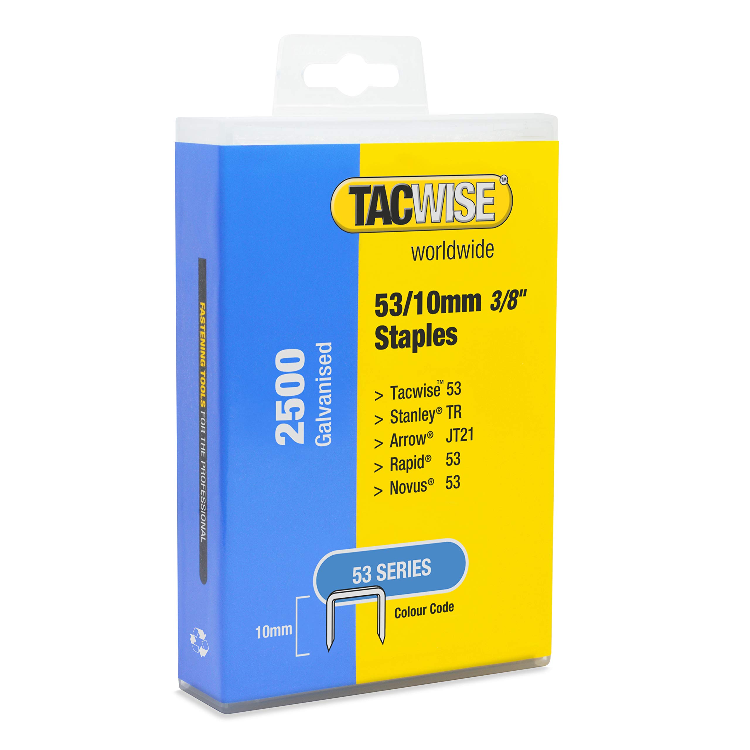 TACWISE 1478 Grapas Galvanizadas de Tipo 53/10 mm, Plateado