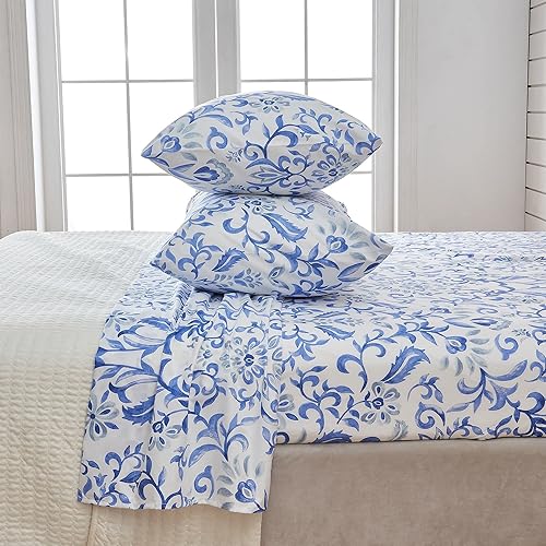 Miniatura 8 de Great Bay Home - Juego de sábanas, tamaño individual, 3 piezas, microfibra, diseño costero, resistente a arrugas, cómodo, para todas las estaciones,