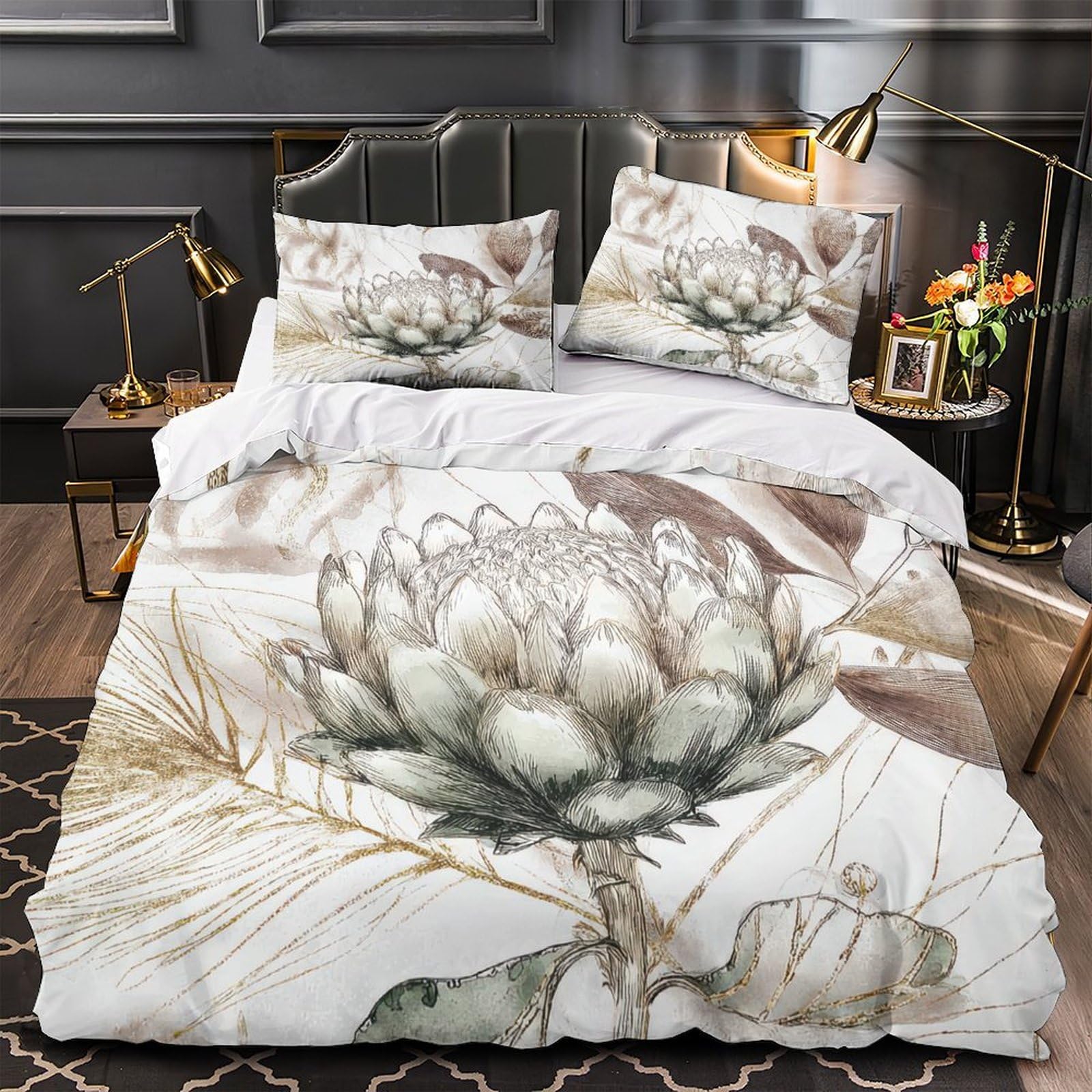 Housse de couette 3D respirante anti-allergie fermeture éclair