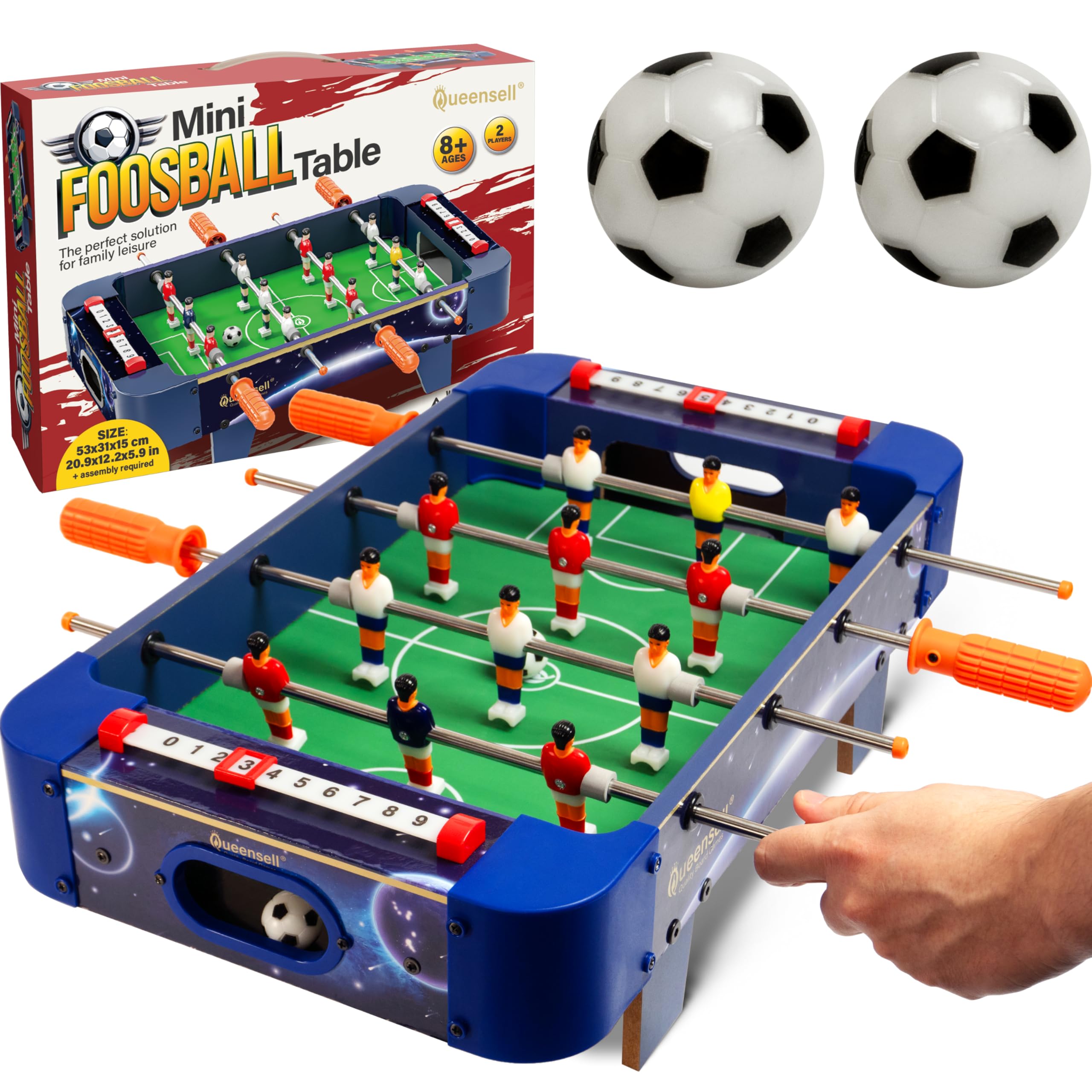 Mini Table de Baby-Foot pour Enfants et Adultes – Jeu de Football Miniature de 53 cm, Mini Table de Football pour Soirées Jeux en Famille
