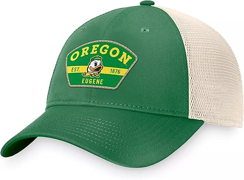 Gorra de malla clásica con logotipo de equipo bordado de Oregon University, Varios colores