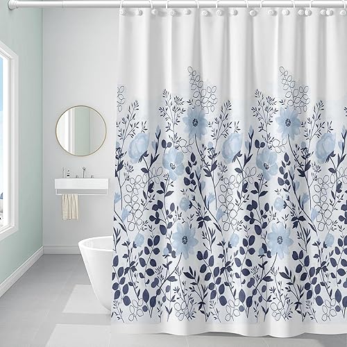 Miniatura 16 de Forro de cortina de ducha de plástico, forro de ducha de EVA 6G de alta calidad, cortinas de ducha para baño con 3 pesos magnéticos y ojales a Gotas