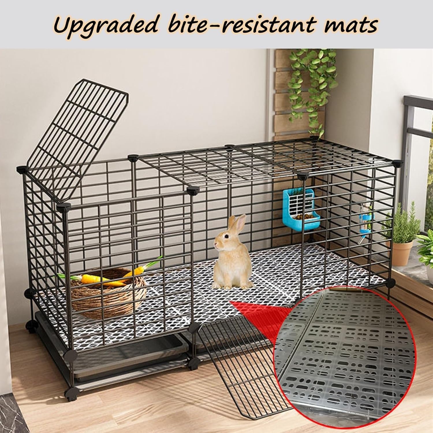 Jaulas Grandes for Conejos de Interior con Ruedas, Jaula for Aves de Corral, Bandeja extraíble y Almohadillas for Patas, for Chinchillas(White,75x39x48cm)