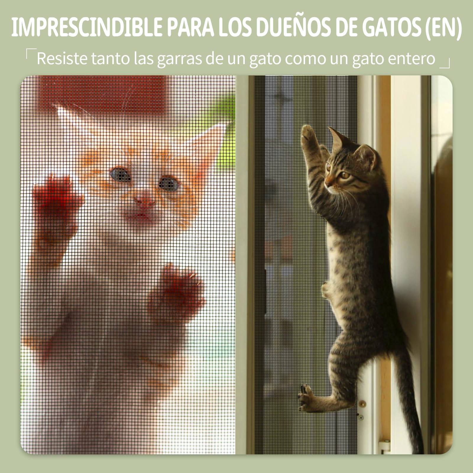 BKSAI Mosquitera Ventana Resistente Gatos Mosquitera Recortable sin Taladrar Reforzada Red Ventana Protección Gatos, 100 * 130cm Mosquitera Resistente a Arañazos Malla para Ventana Anticaída Mascotas