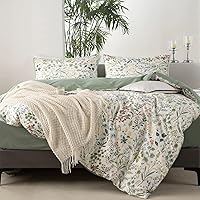 Vista 37 de VM VOUGEMARKET Linda funda de edredón de fresa tamaño matrimonial, juego de ropa de cama de frutas 3 piezas, funda de colcha de algodón color crema