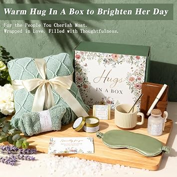 GIFTINBOX Mothers Day Gifts for Mom, Gift Baskets for Women, Birthday Gifts for Women, Get Well Soon Gift After Surgery, Self Care Package Spa, Sympathy Gift Baskets Thinking of You for Sister, Wife