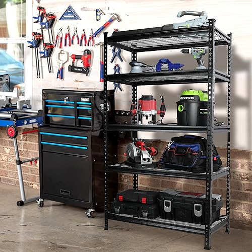 Miniatura 2 de WORKPRO Estantería metálica de 5 niveles para garaje, 36 pulgadas de ancho x 18 pulgadas de profundidad x 72 pulgadas de alto, estante de