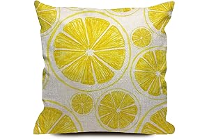 Lively Lemon-Themed Accent Pillowcases for a Zesty Home Ambiance