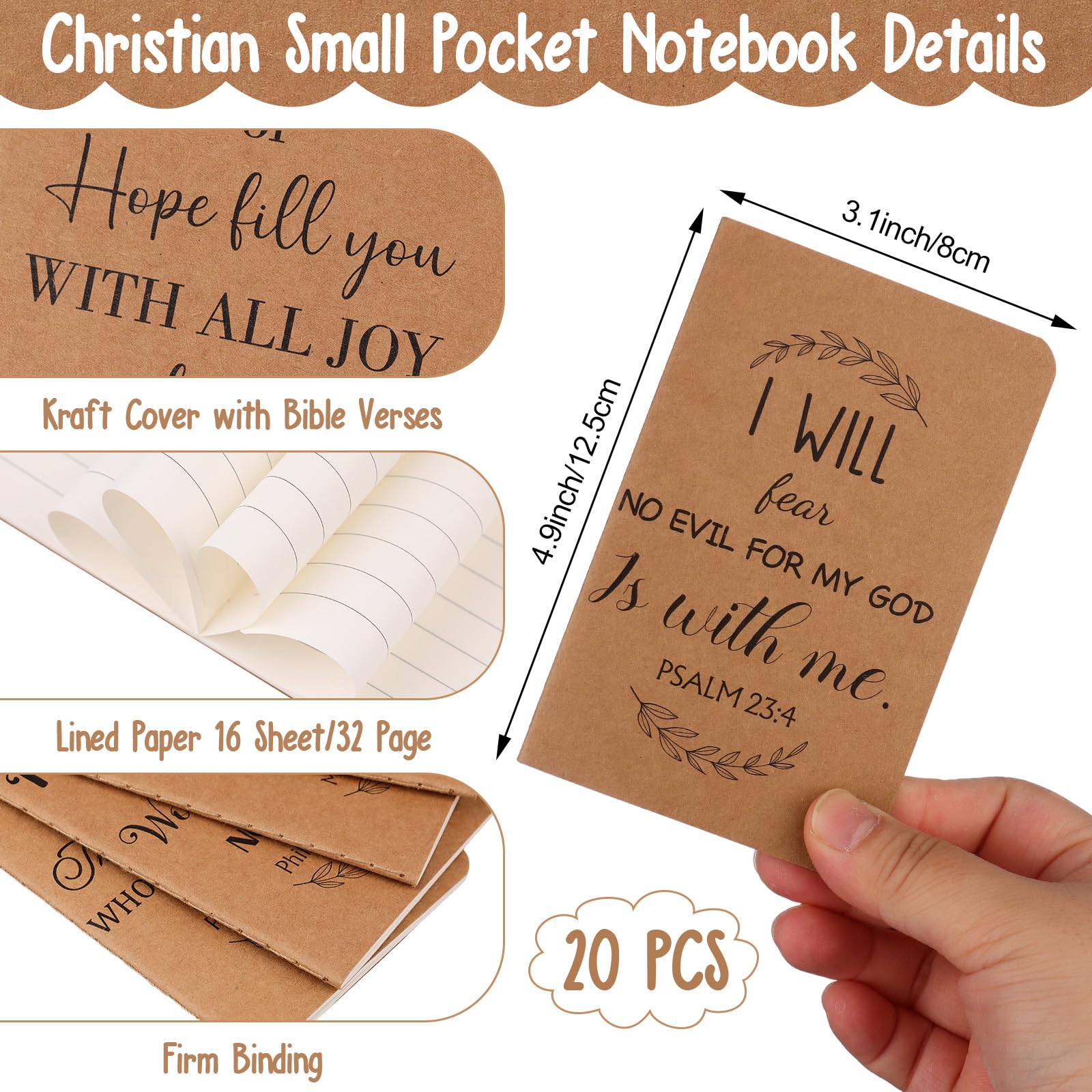40Pcs Christian Notebooks Bulk Christian Gift Set Bible Verse Prayer Journals Bible Pens Christian Notebooks Ballpoint Pen Religious Gift Inspirational Scripture Gifts for Him Her Church Coworker - Image 2