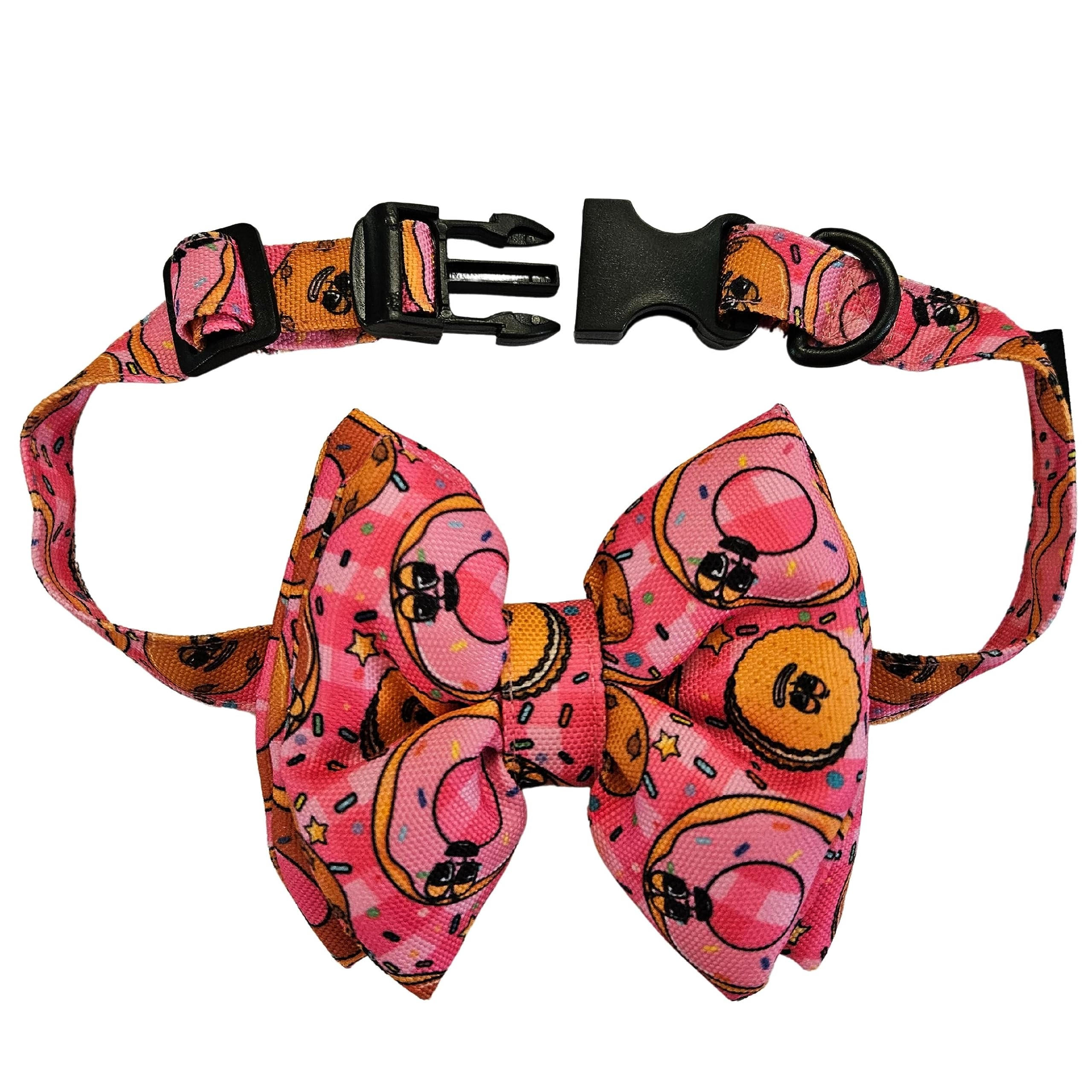 All For Fur Dog Bow Tie | Adjustable Collar Strap with D-Ring | Luxury Pet Accessories | Lightweight & Comfortable Bowtie for Dogs | Bow for Small Dogs | Pink Doughnuts (B0CDXVK7C3) Amazon Price History, Amazon Price Tracker
