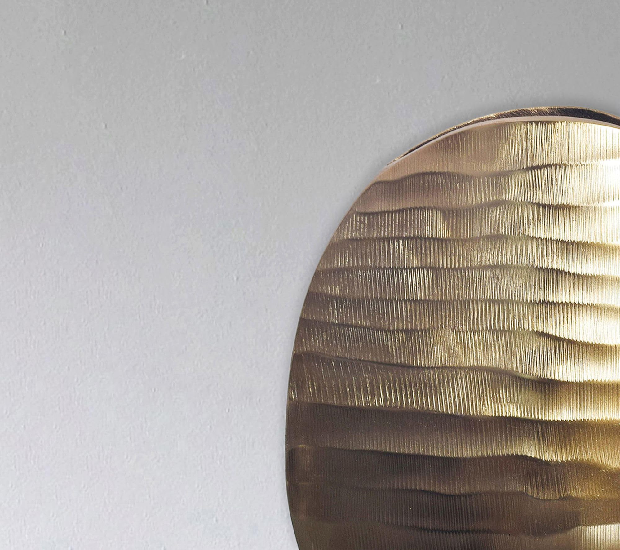 FineBuy Vase 2er Set Aluminium Gold Wellenmuster, Blumenvase | Designvasen in 2 Größen, Tischvasen handgefertigt, Wohndeko für Wohnzimmer, Sideboard und Esstisch, Tischdeko