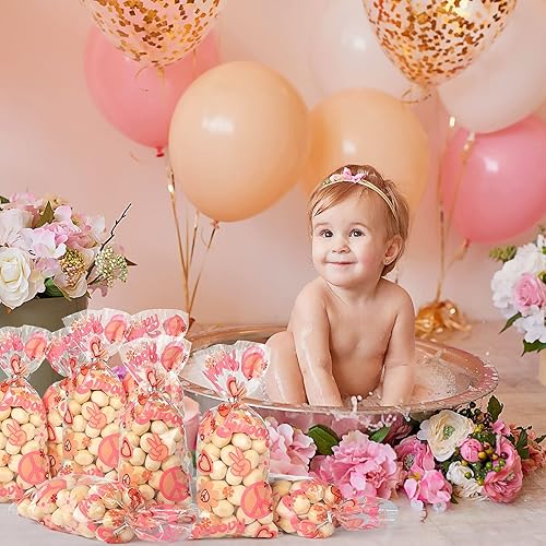 Miniatura 6 de 100 bolsas de plástico para regalos de fiesta, estilo retro, hippie, bohemio, 2 golosinas de plástico, celofán de los años 60 y 70 para margaritas,