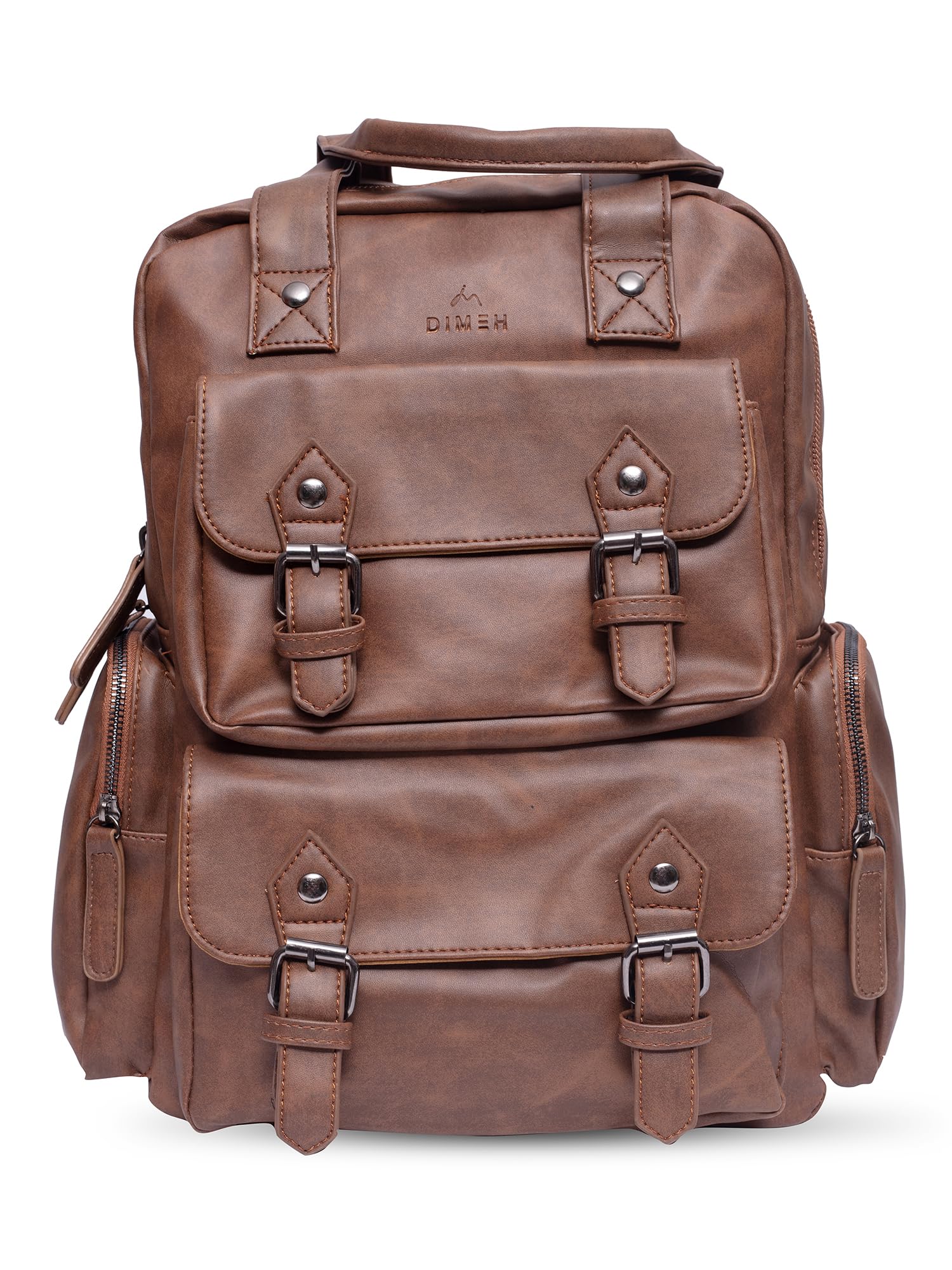DIMEH Ethos Leather Backpack with 14 Inch Laptop Compartment I 2 Large Compartments I Organizer Pockets I For Men & Women I Casula Office Bagpack (B0D7Q81FS4) Amazon Price History, Amazon Price Tracker