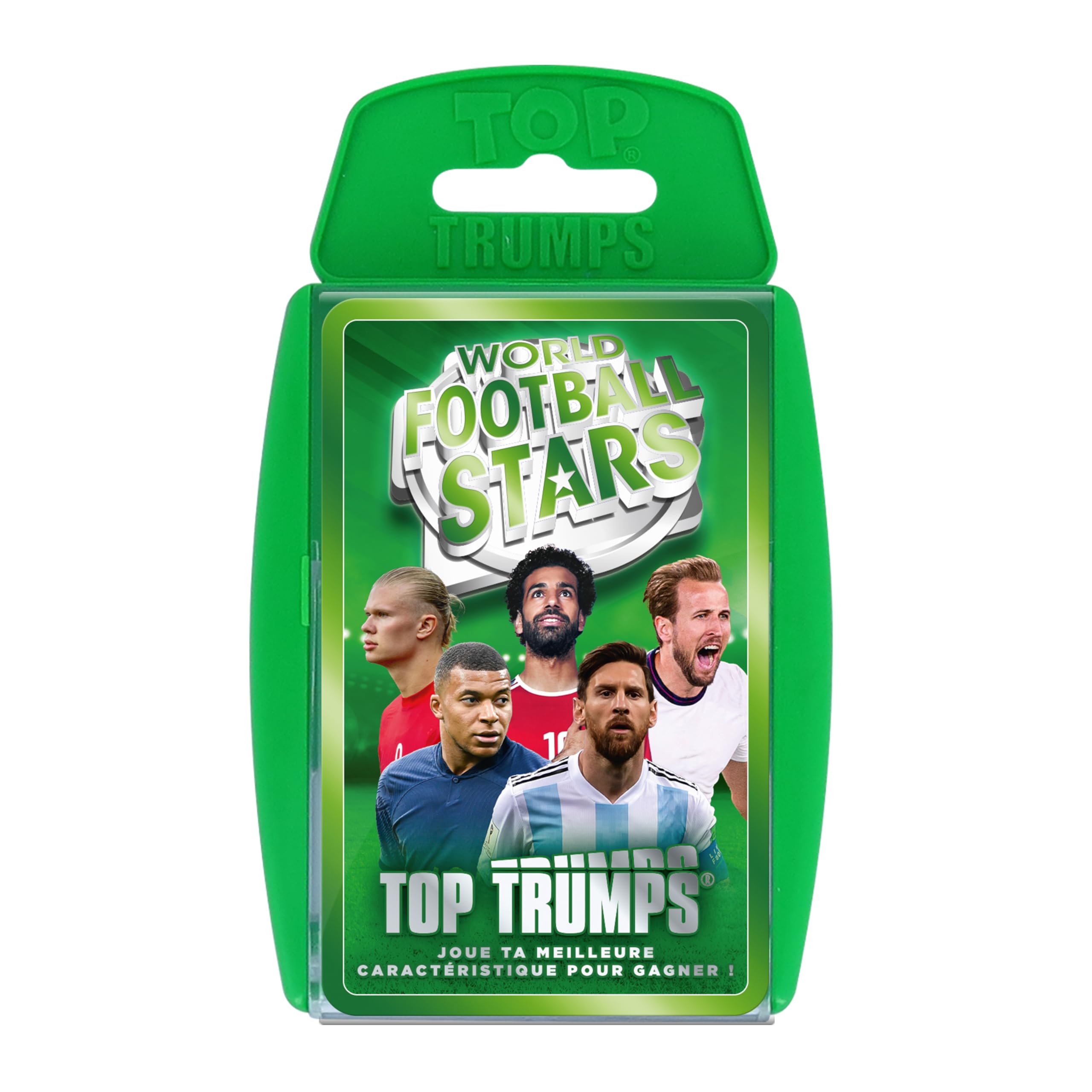Winning Moves - TOP Trumps World Football Stars - Board Game - Card Game - Battle Game - Travel Format - French Version