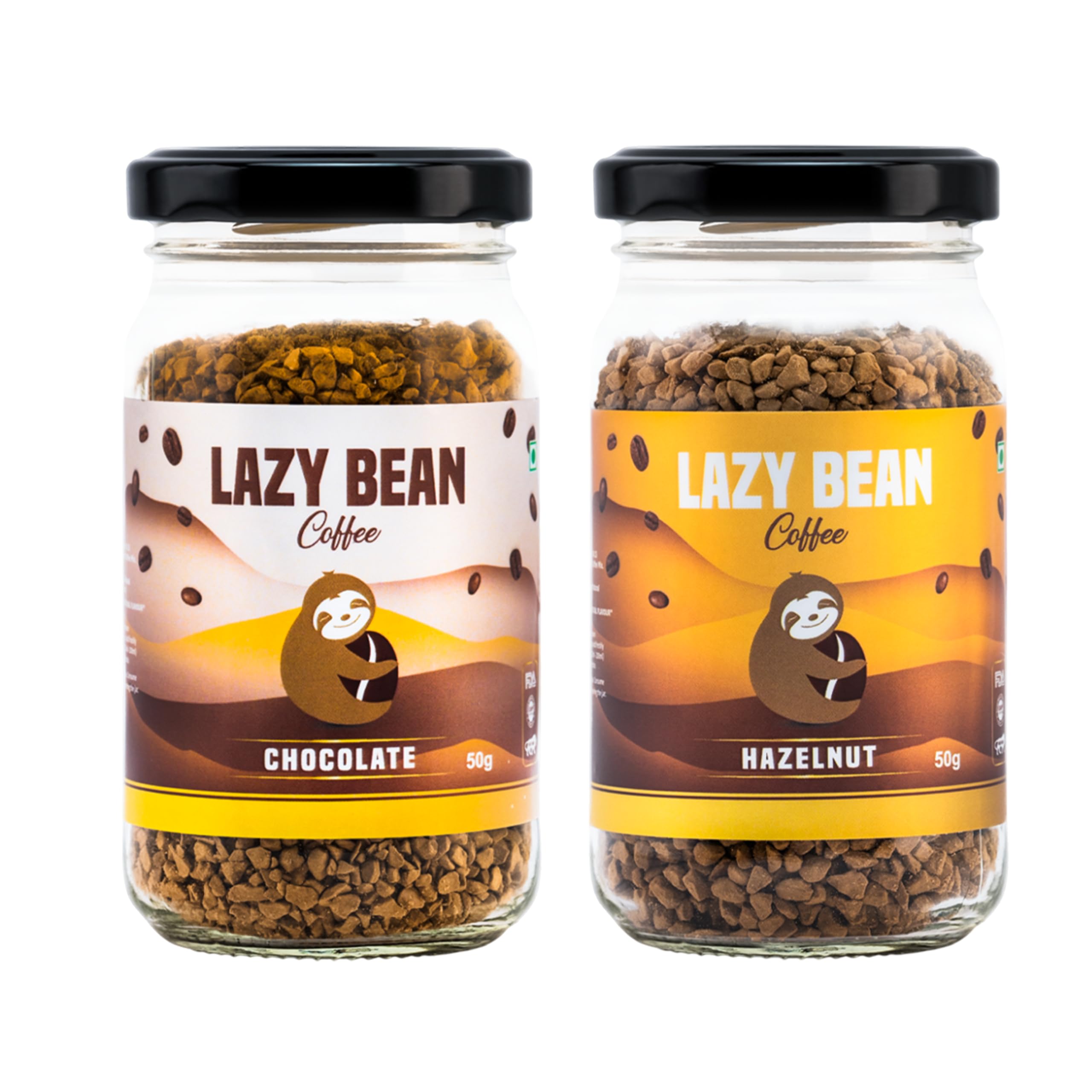 Lazy Bean Flavoured Instant Coffee Combo – Chocolate & Hazelnut (50g Each) | Premium Instant Coffee Powder | Smooth Medium Roast, Rich Aroma | Quick Dissolving | Hot & Iced Coffee-image-34