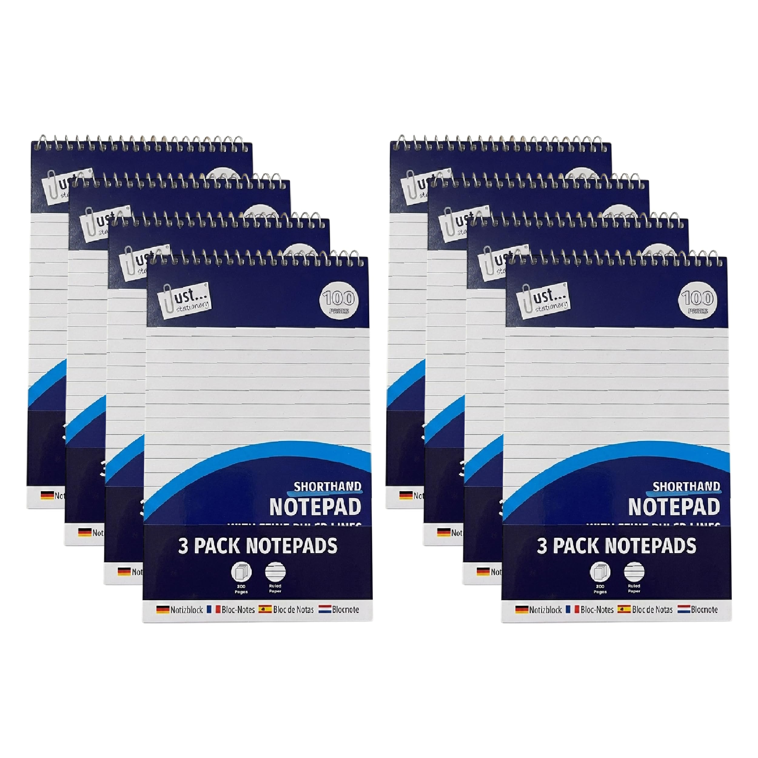 JMS we create smile A5 Shorthand Notebooks 24 Pack, 50gsm Top Spiral Wirebound Reporter Memo Pads, Ruled Jotter Writing Books for Office, School, Meeting Notes, Revision, Planning & Study Use