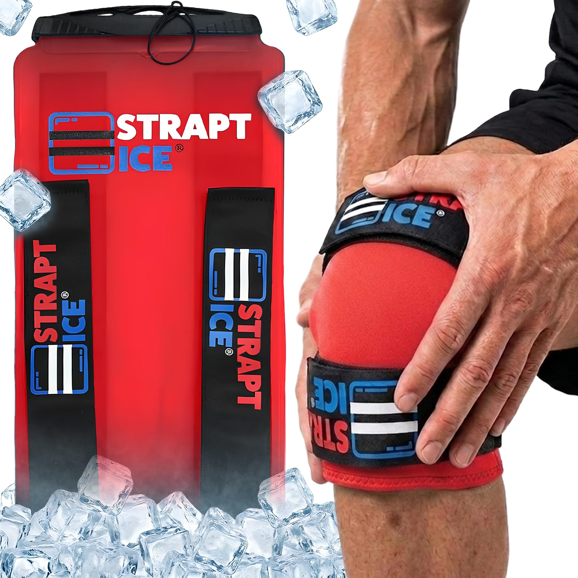 Bolsa de hielo con correa rellenable y reutilizable, envoltura de terapia de frío y calor, compresa universal para espalda, hombros, rodillas, codos para aliviar el dolor, terapia, lesiones