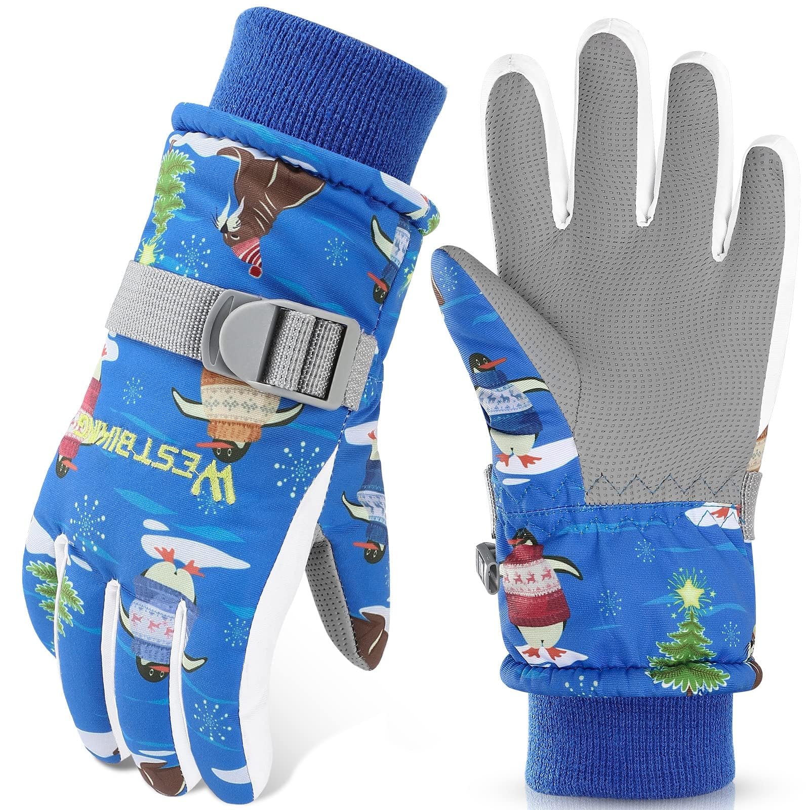 Kinder‑Skihandschuhe Wasserdicht & Warm – Mit Fleece‑Futter, Rutschfester Handfläche & Verlust‑Schnalle
