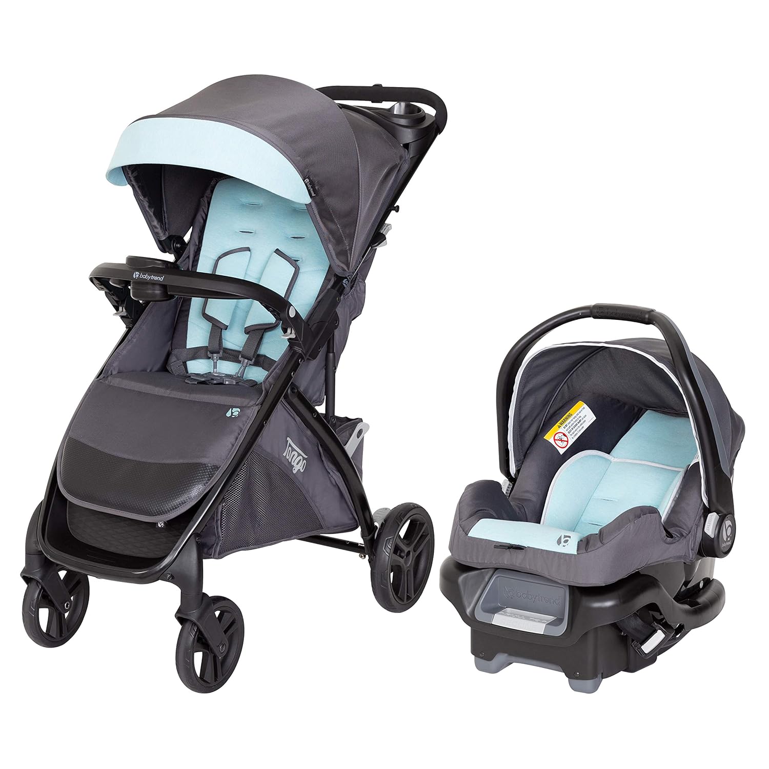 Baby Trend Tango Travel System, Blue Mist 4 Wheel Travel System Blue Mist