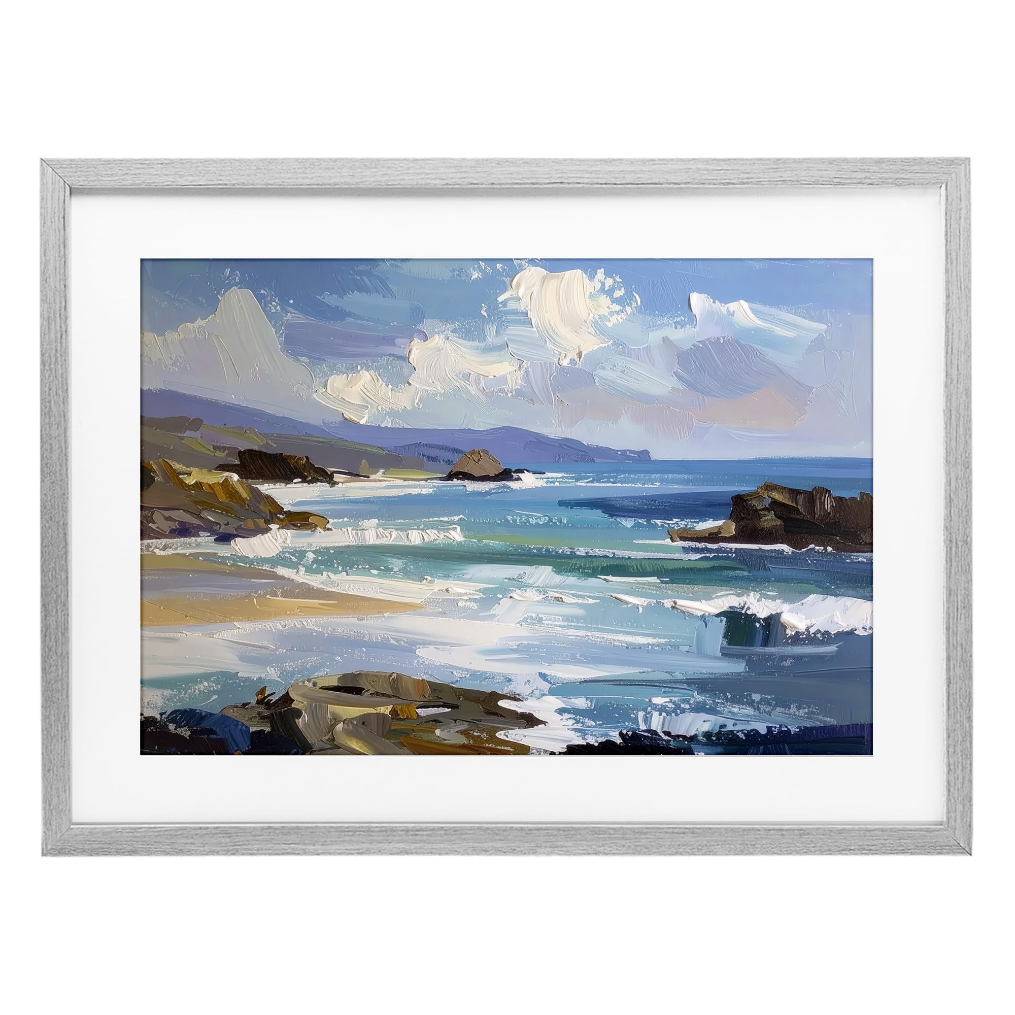 Stupell Industries Serene Coastal Ocean Horizon 'From Sky To Sea'| Framed Print Under Glass