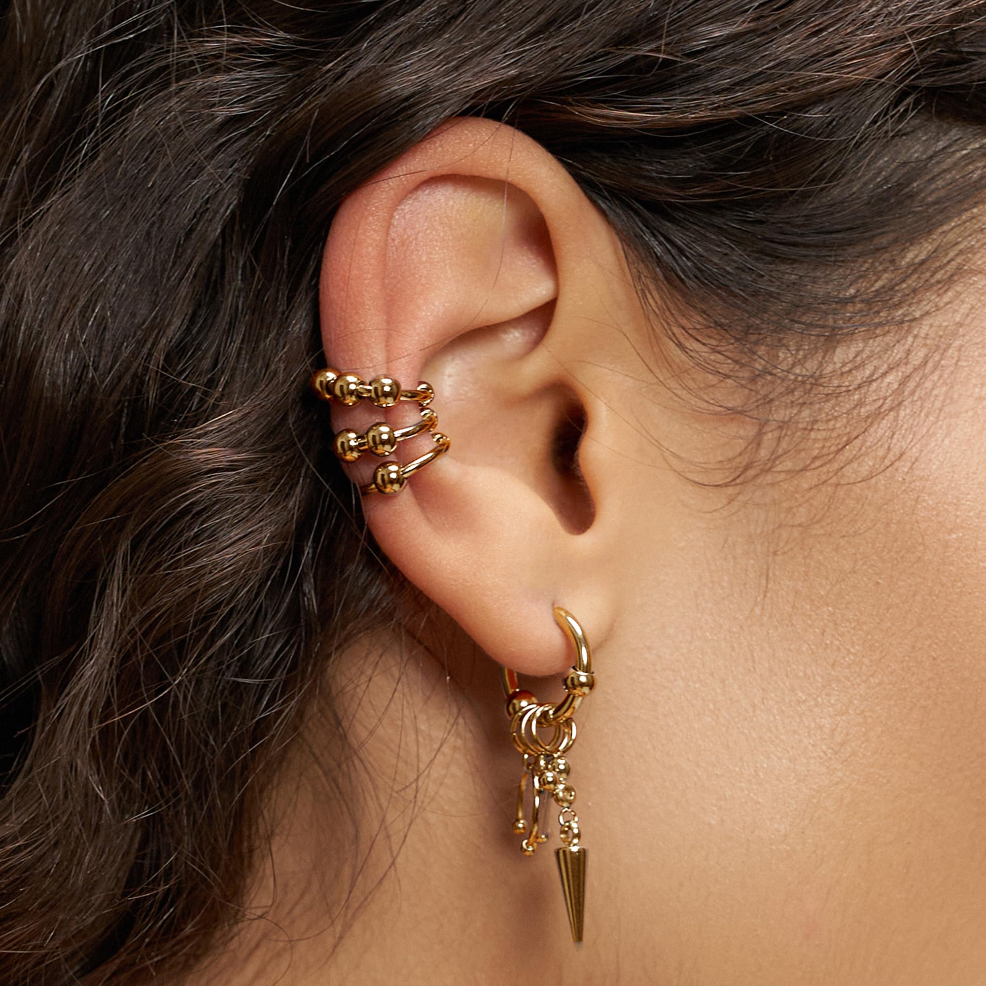 LIEBESKIND BERLIN Damen Schmuck - Urban Collection - Piercing Design - Creolen, Ohrringe - modern, besonders & wandelbar