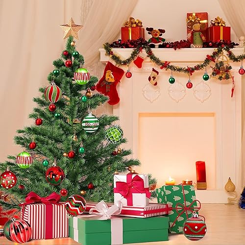 Miniatura 3 de Juego de 30 bolas de Navidad para decoración de árbol de Navidad, 2.4 in, inastillables, adornos para árbol de Navidad, corona de Navidad y