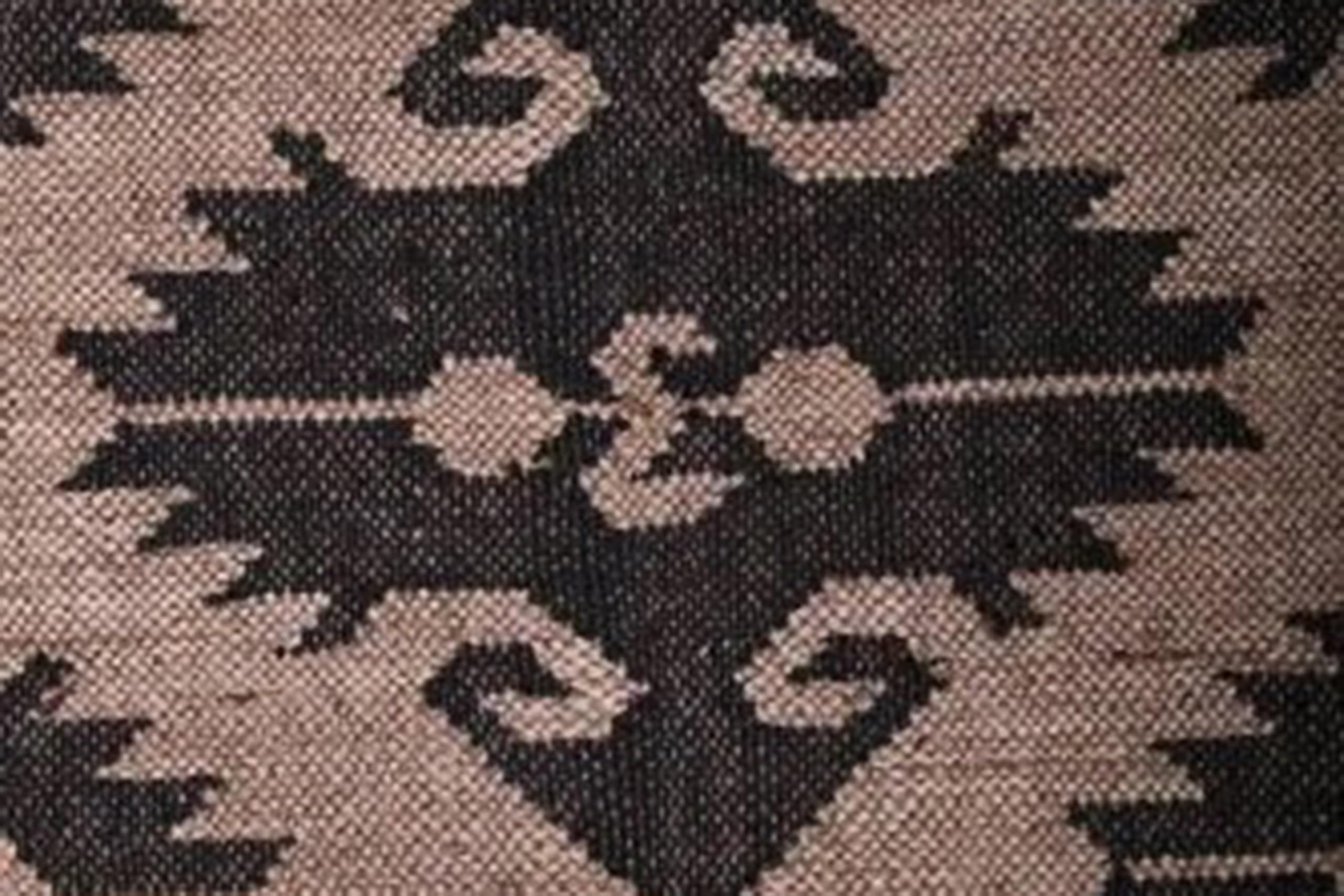 Lot de 3 tapis carrés en jute tissée à la main pour intérieur et extérieur - Noir et gris