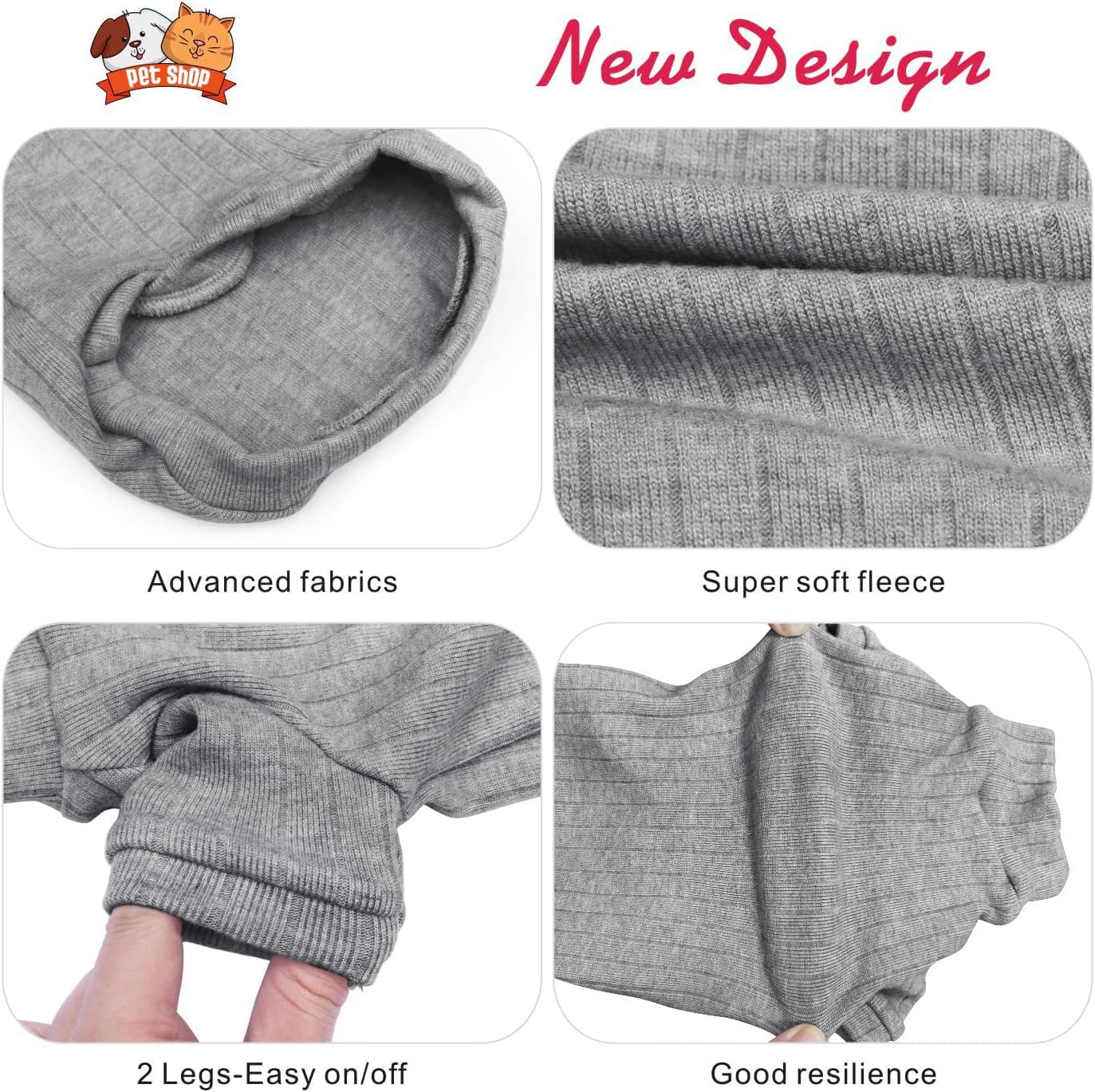 Idepet Sphynx-Katzenpullover – Weicher Fleece-Overall Mit Rollkragen (2er-Pack, Blau & Rosa, XXL)