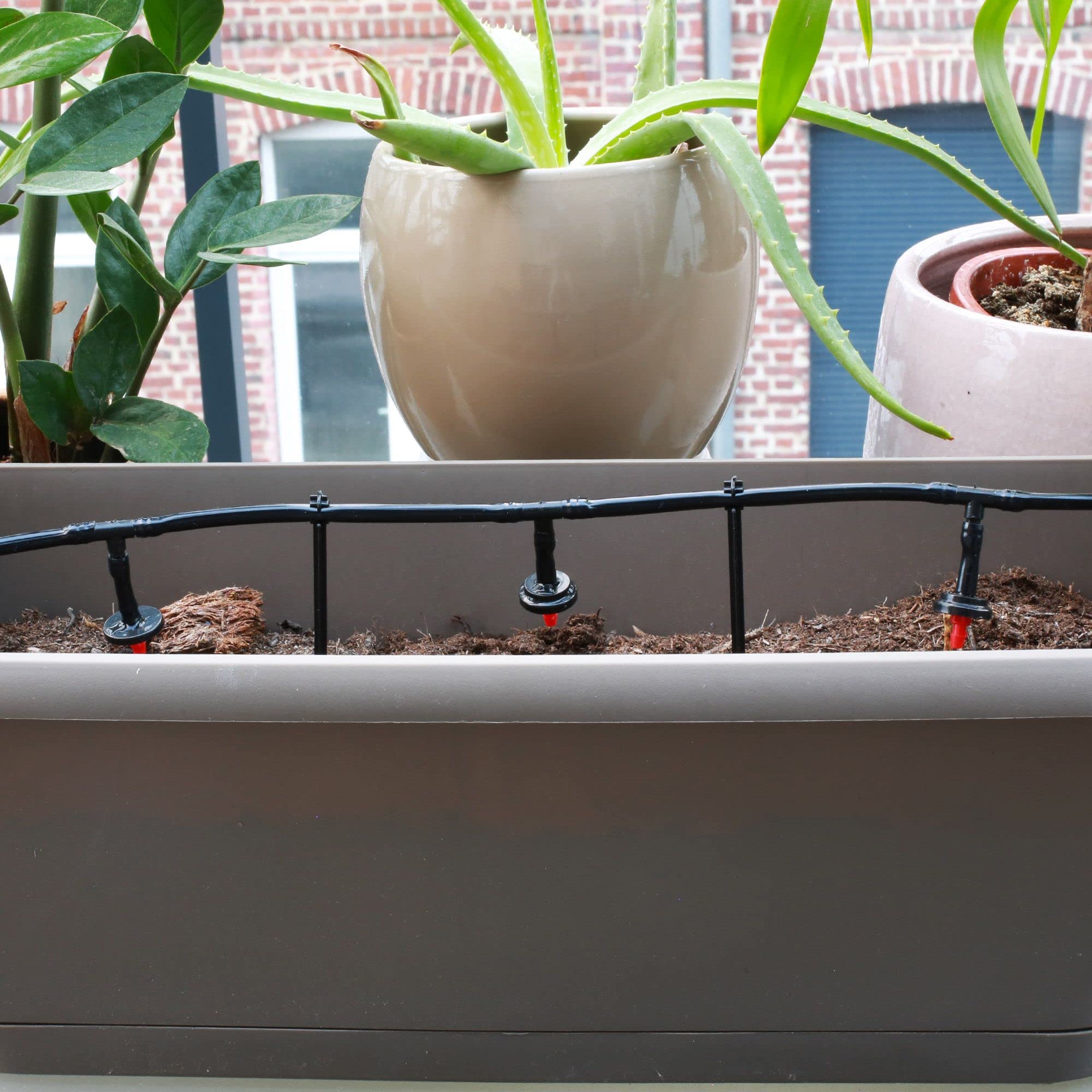 Bewässerungssystem für den Garten – Bewässerungsset Tropfen 23 m – Tropfsystem für Gewächshaus, Töpfe, Gemüsegarten