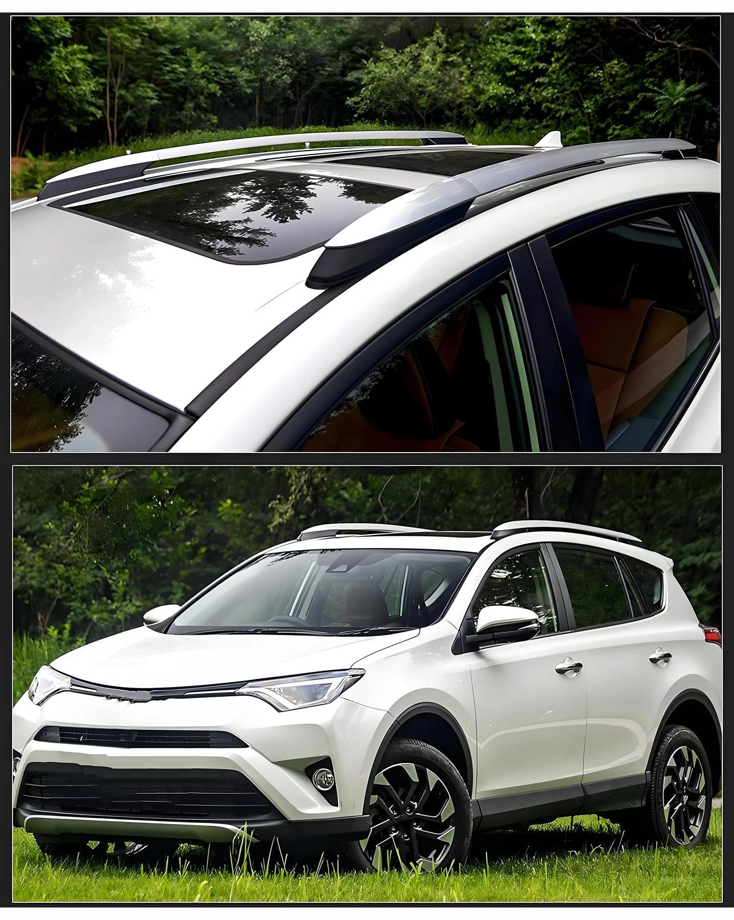 Genérico Portaequipajes Techo para Coche Barra Superior Aleación Aluminio Color Plateado para RAV4 XA40 2013 2014 2015 2016 2017